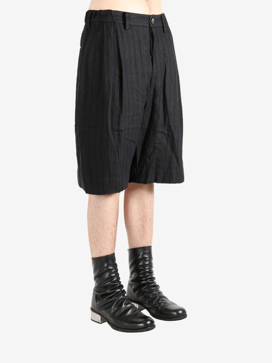 Black shorts worn by a person, showing the shorts's fit