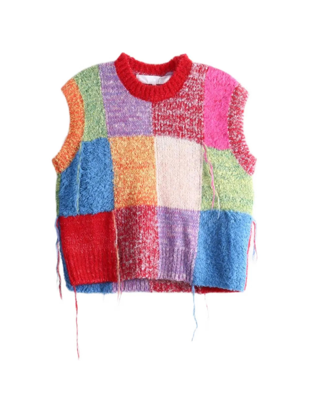 Red knitwear, front view