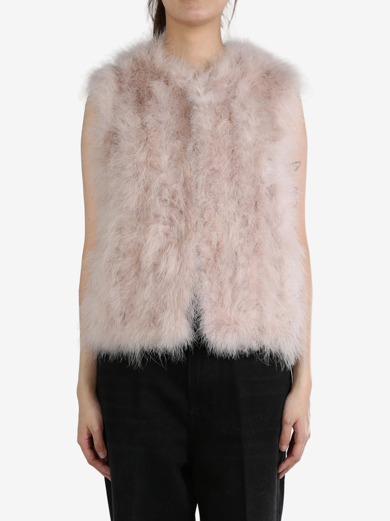 YVES SALOMON - Women Cropped Feather Gilet