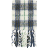Close up of Blue scarf, showing texture of the 79% wool/ 21% polyamide fabric