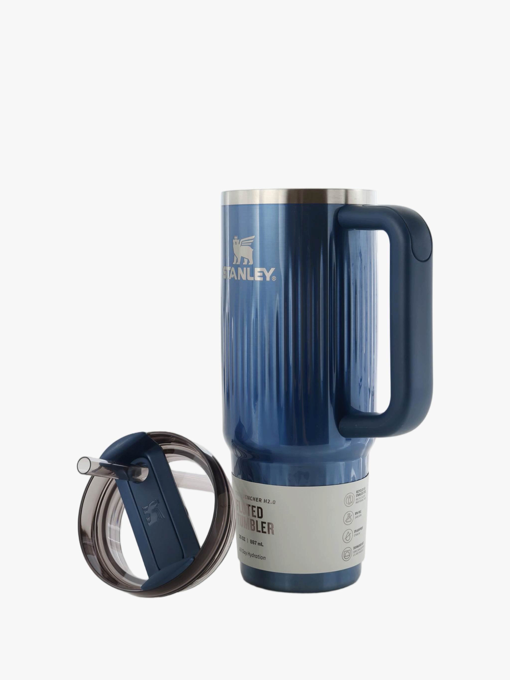 Blue product, front view