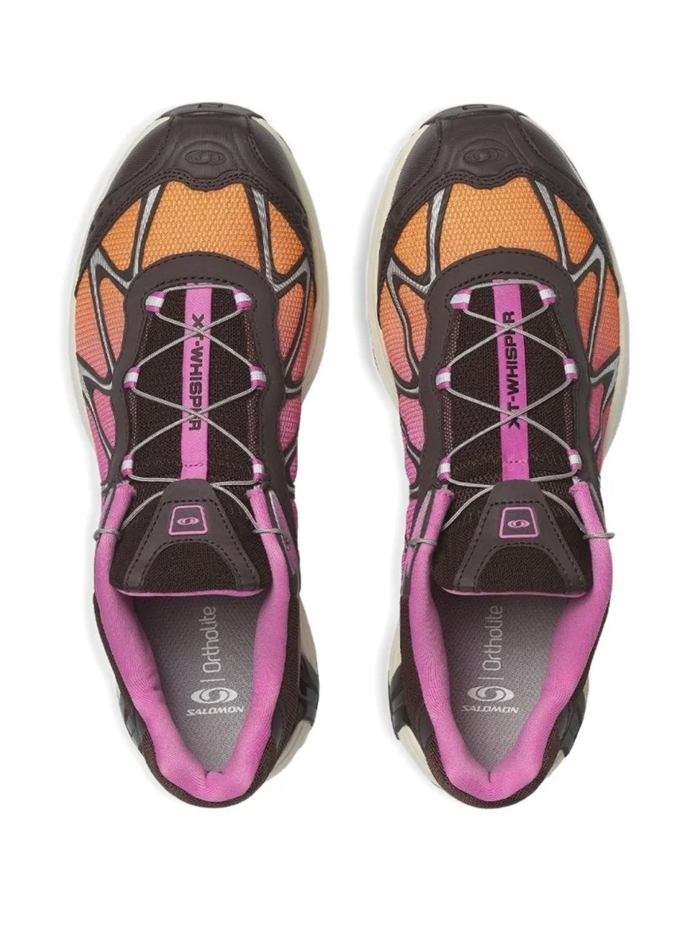 Brown sneakers, top view