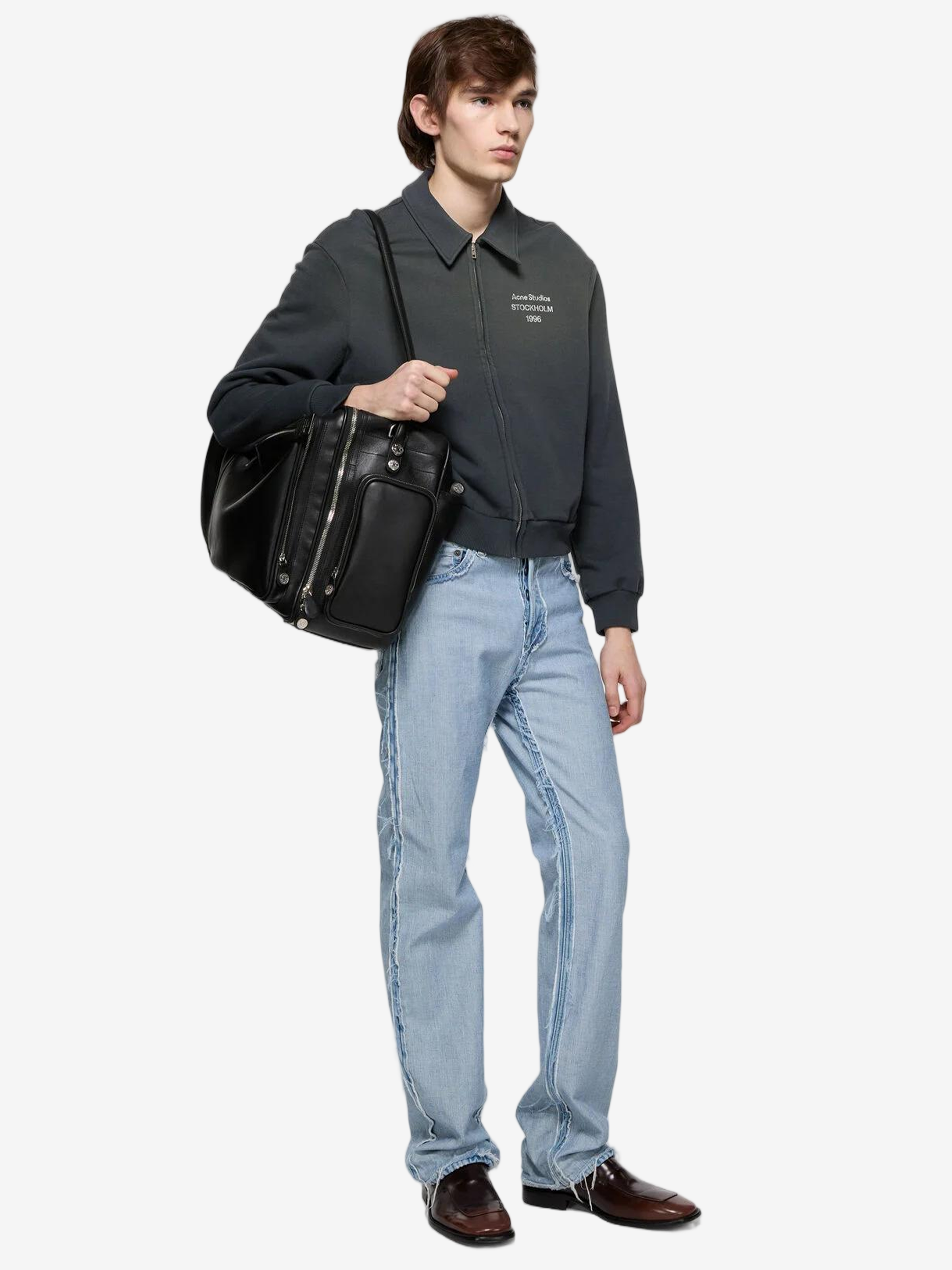 Black hoodie, full body view
