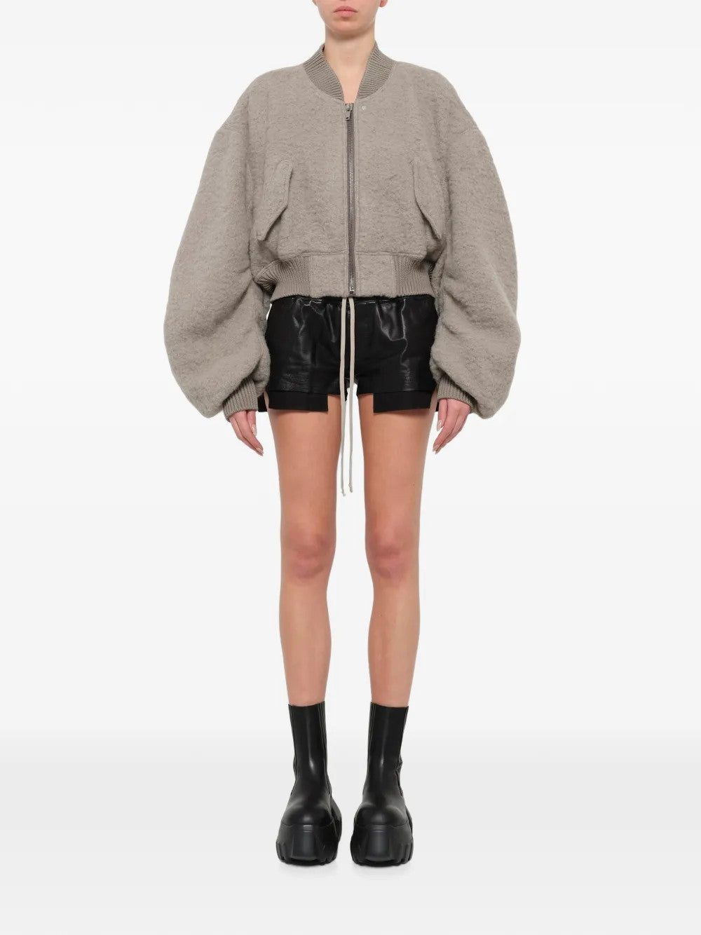 Grey jacket, full body view