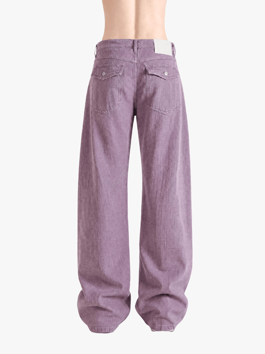 Purple jeans, full body view