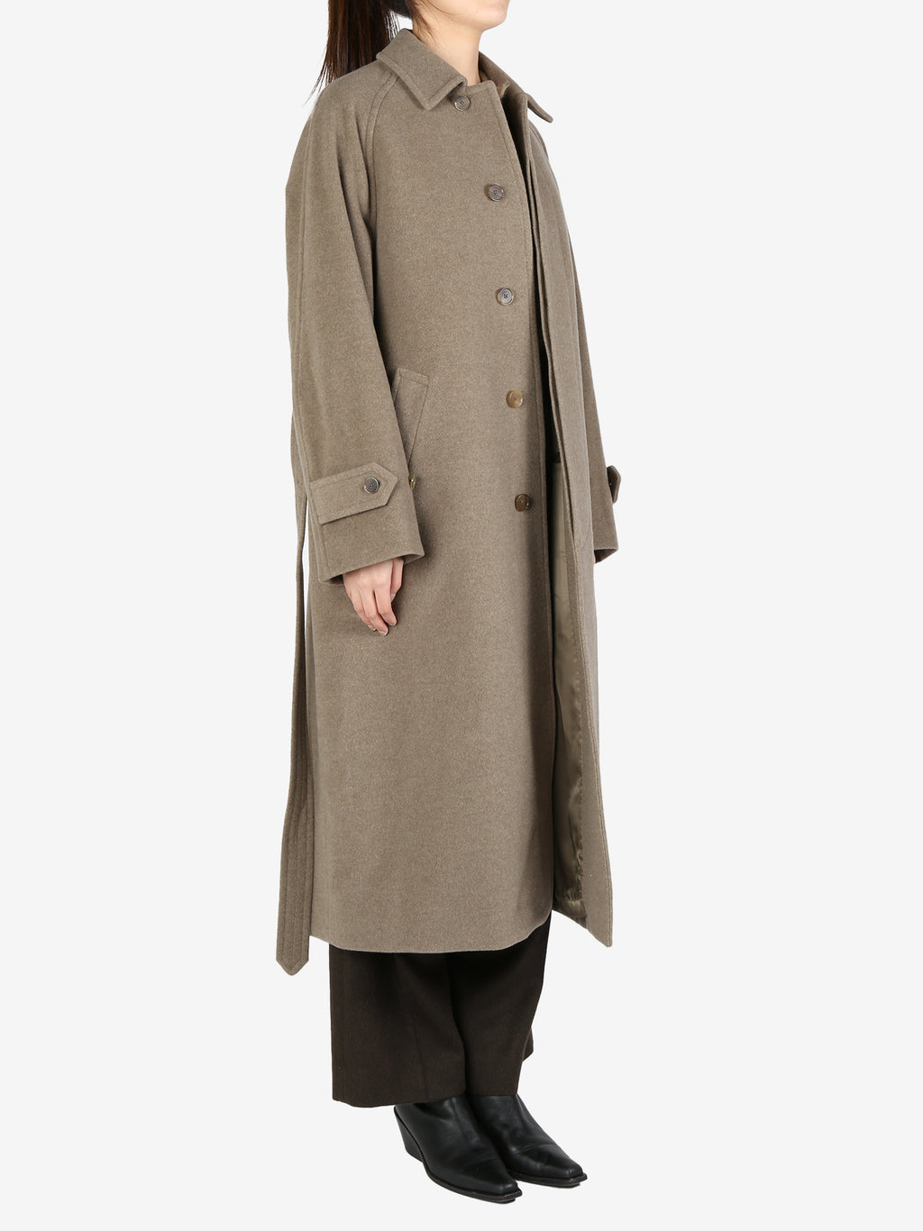 AURALEE - Women Super Fine Wool Mosser Soutien Collar Coat