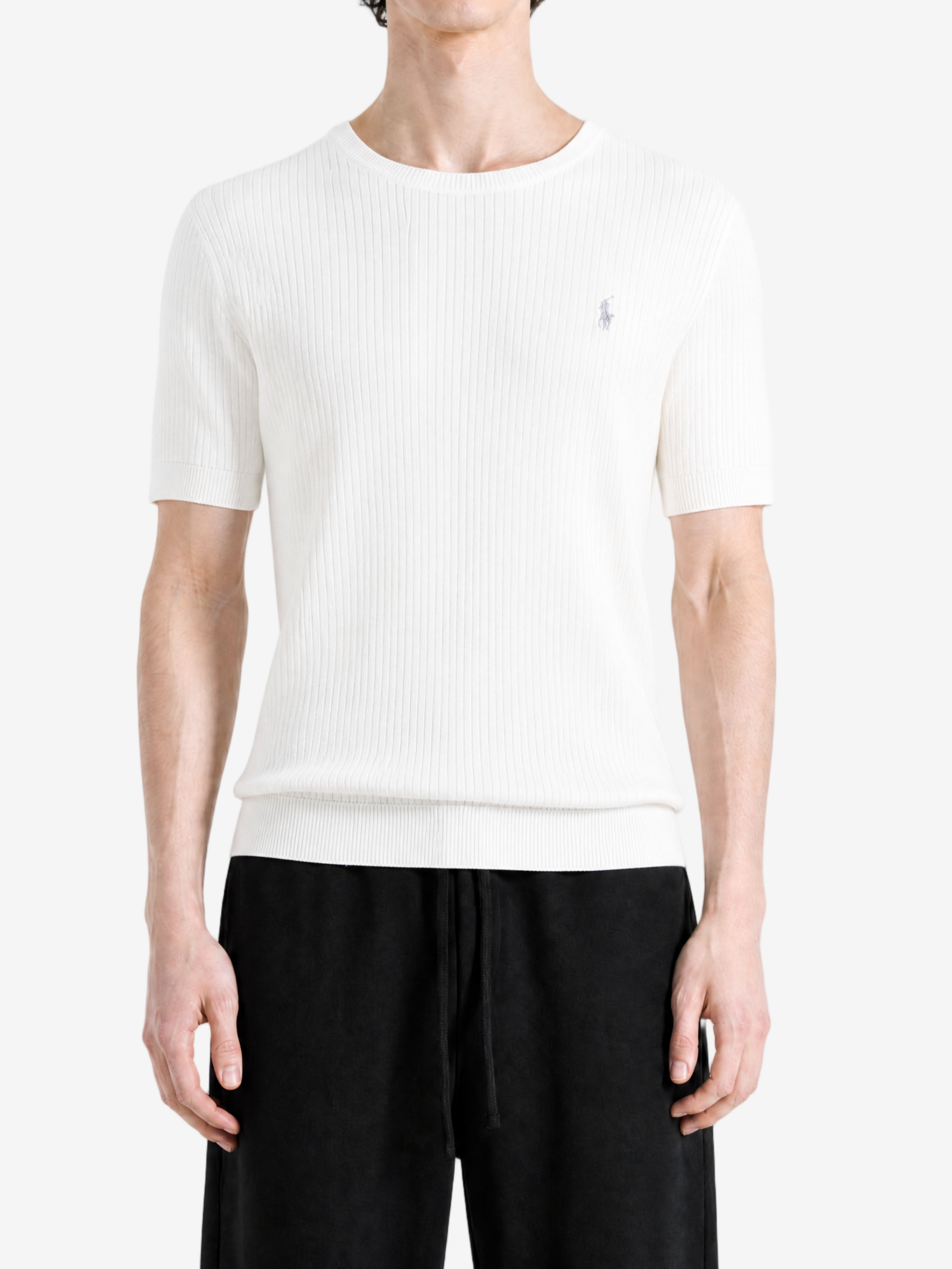 White hoodie, full body view
