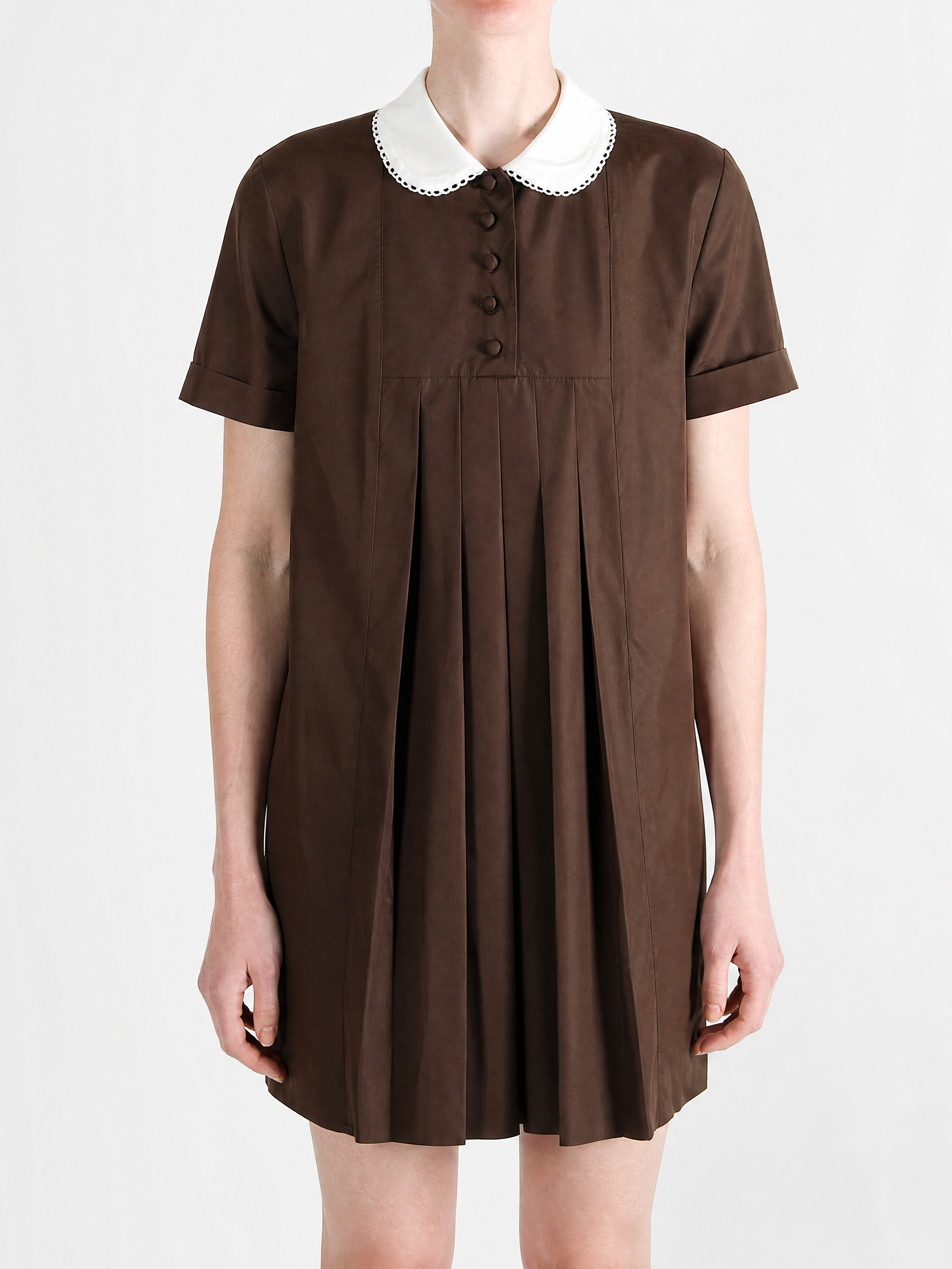 Brown dress, full body view