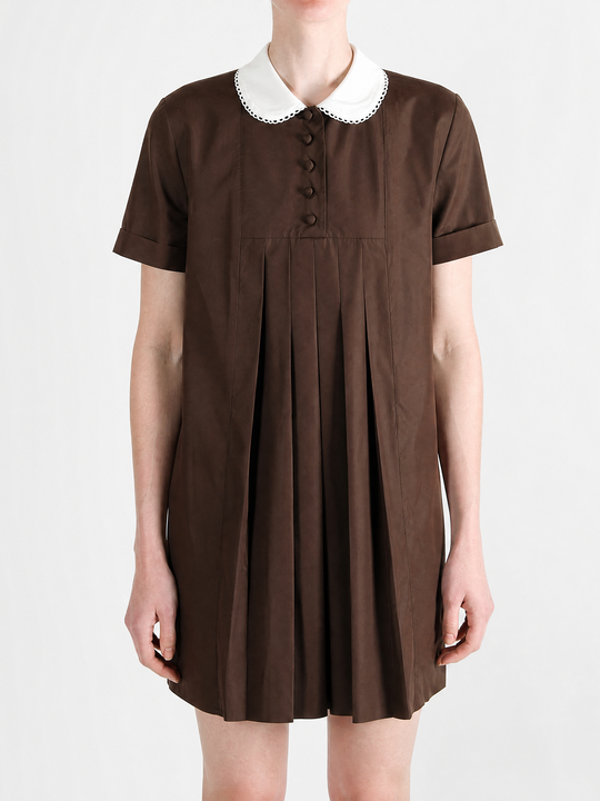 Brown dress, full body view