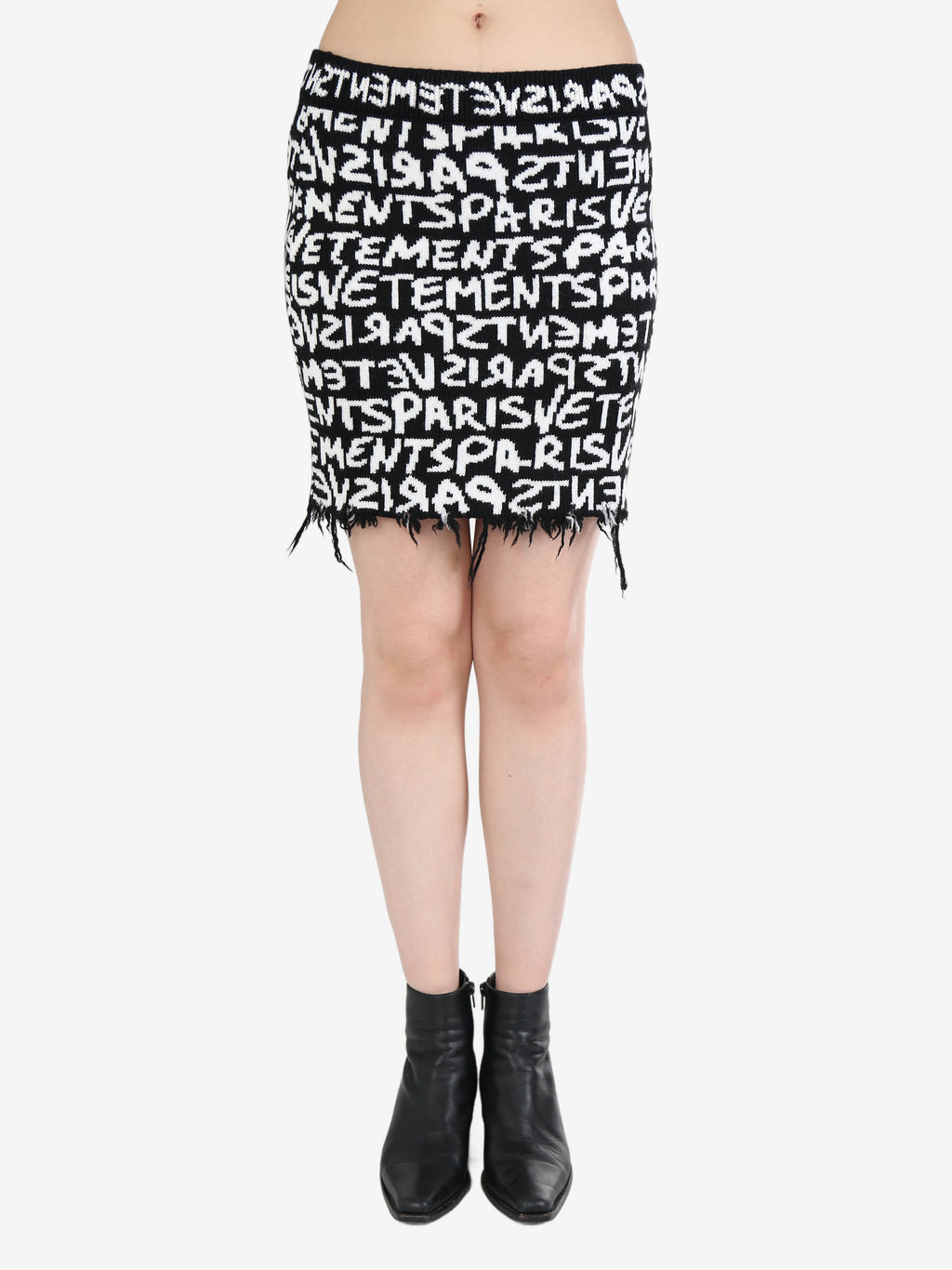 VETEMENTS Unisex Paris Monogram Mini Skirt