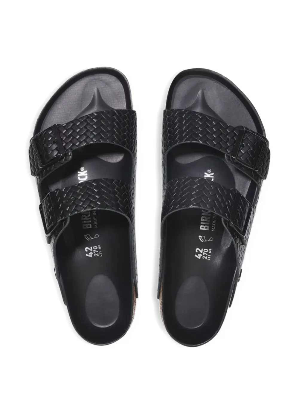 Black sandals, front view