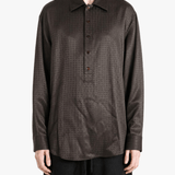 Brown shirt, full body view