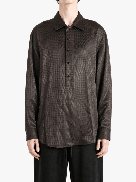 Brown shirt, full body view