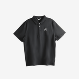 Black polo shirt,front view