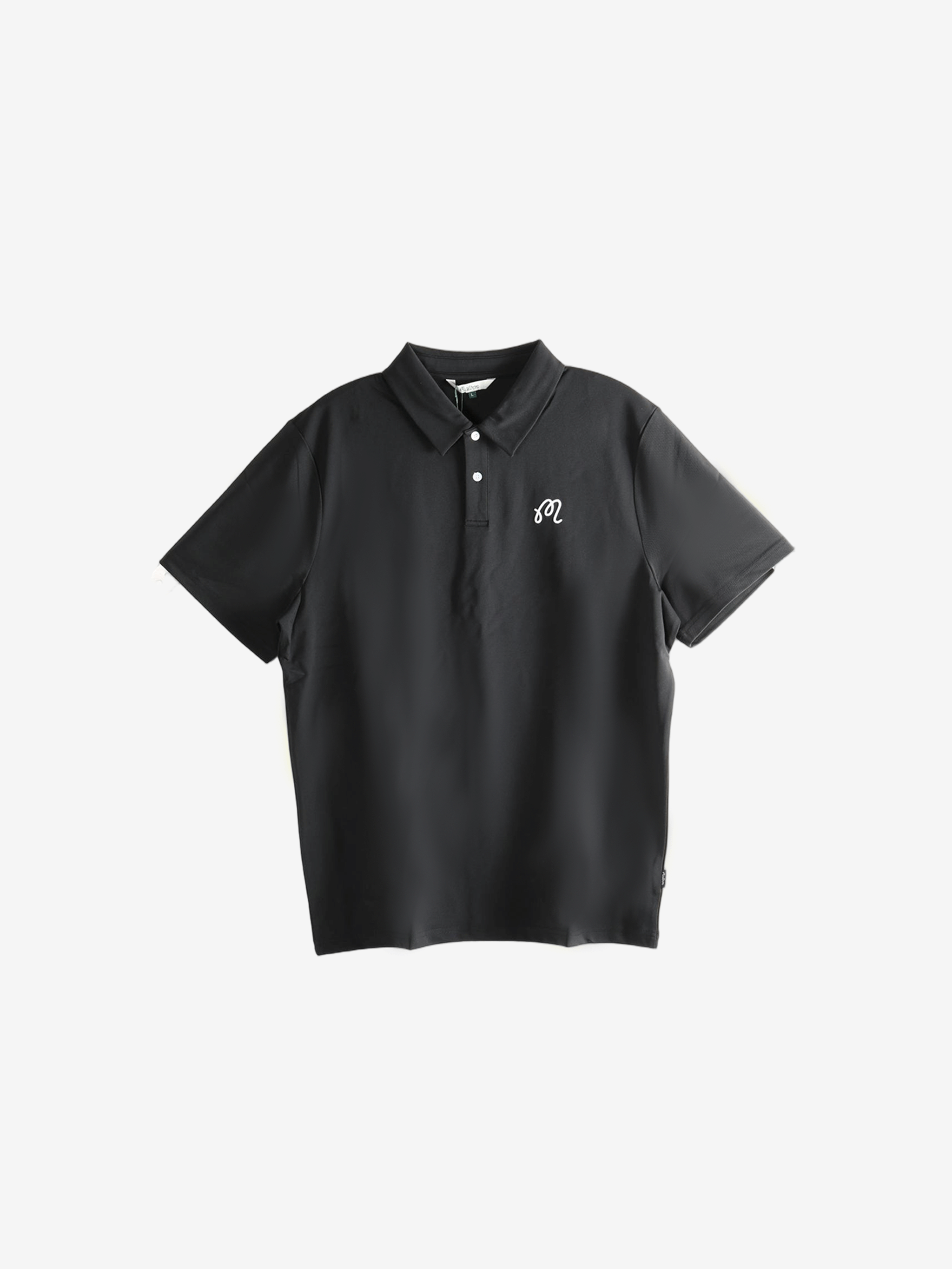 Black polo shirt,front view