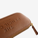 Close up of brown bag, showing texture of the cotton fabric
