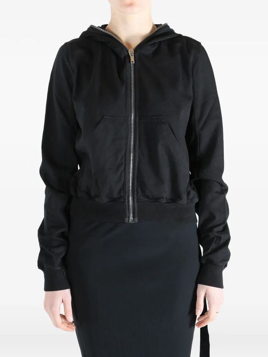 Balck sweats-hoodies worn by a person, showing the fit