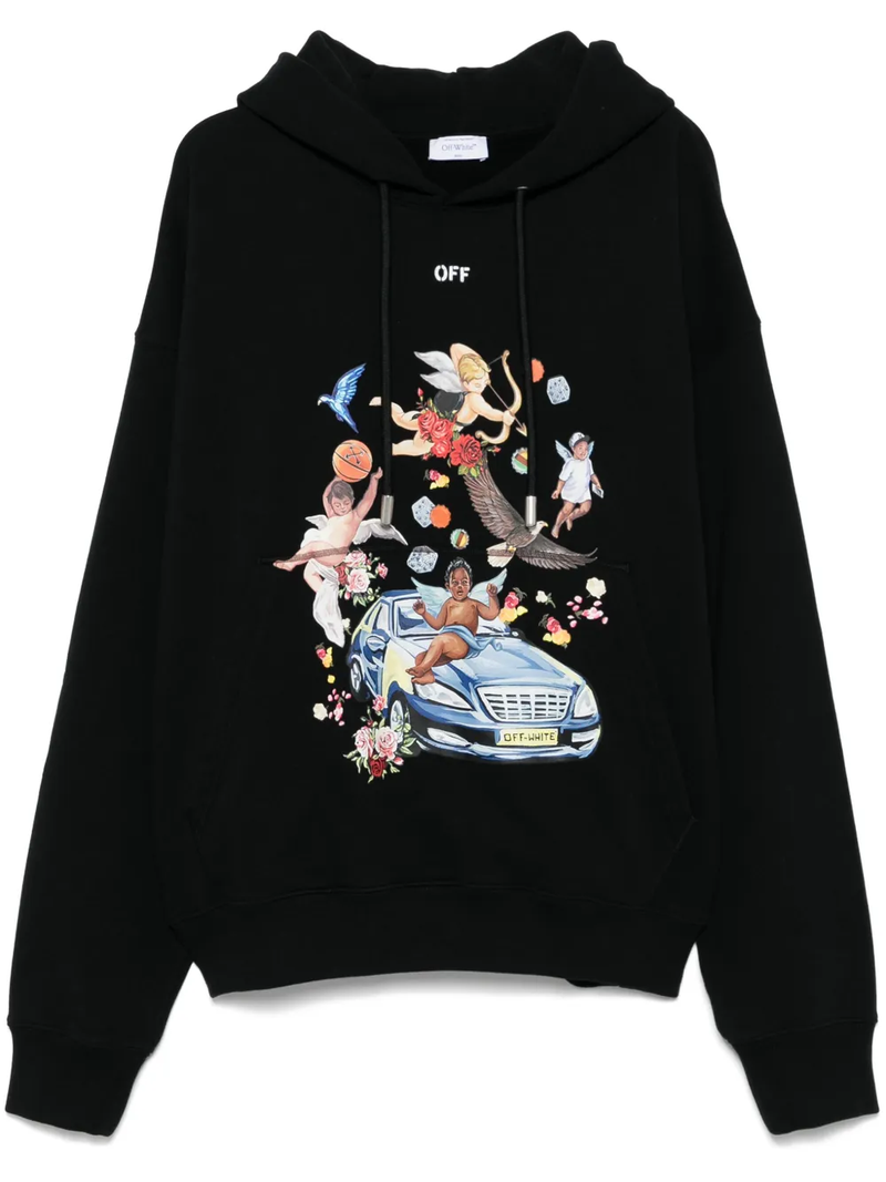 OFF WHITE - Men Fresco Car Skate Hoodie