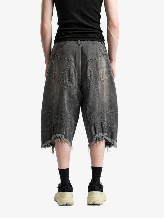 Black shorts, full body view