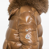 Brown jacket worn by a person, showing the jacket fit