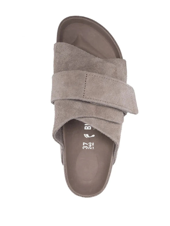 Grey sandals, front view