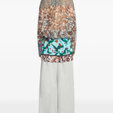 Green skirt, full body view