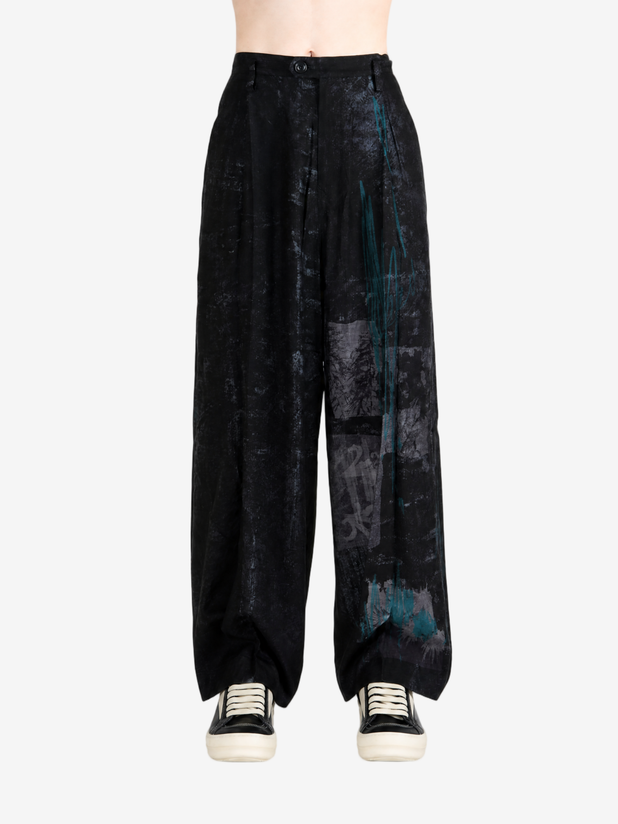 Black pants, full body view