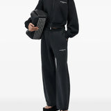 Black hoodie, full body view