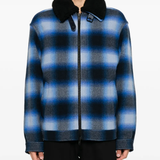 Blue jacket, full body view