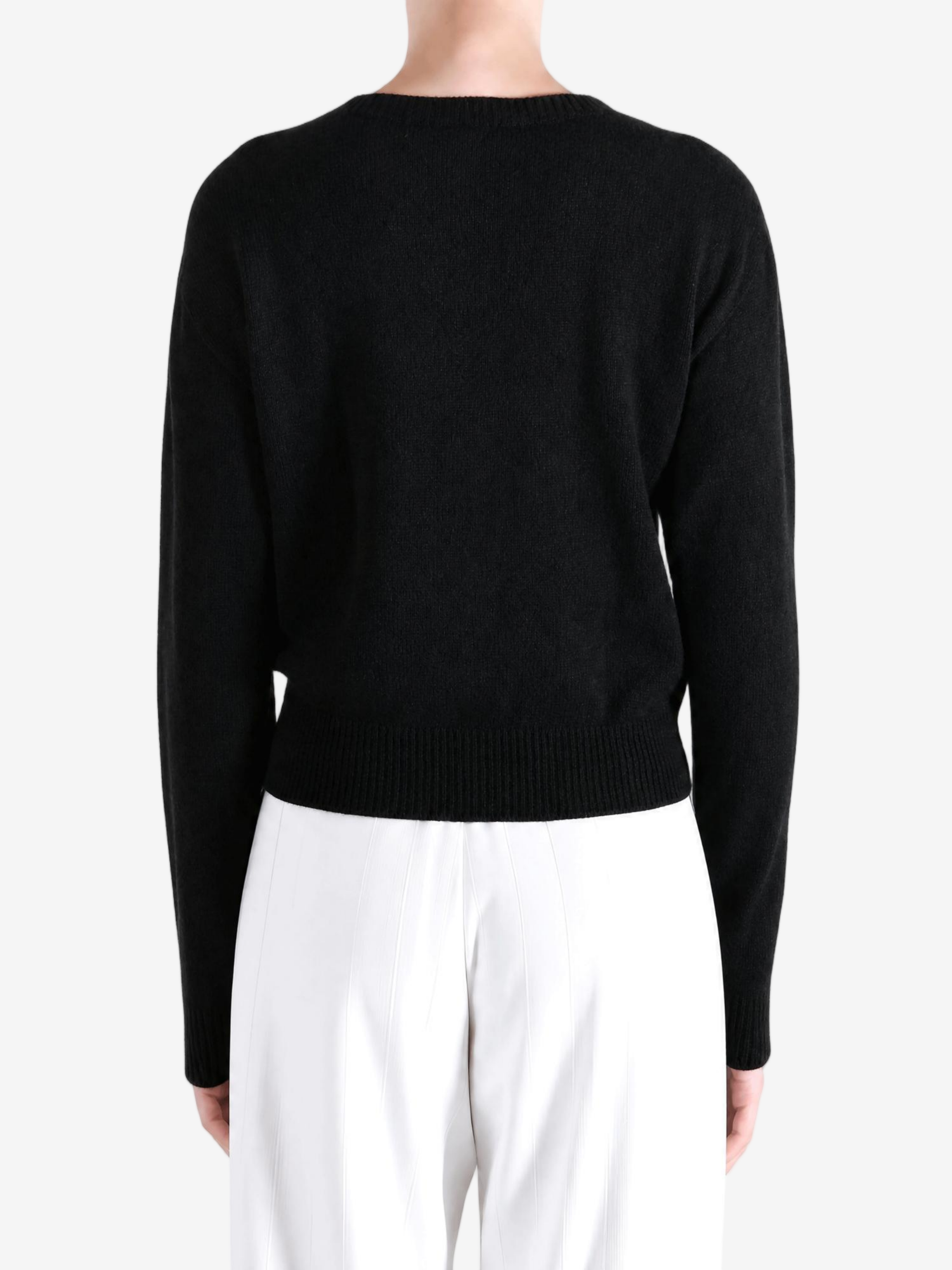Black knitwear, full body view