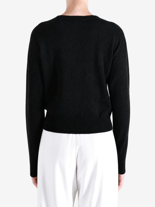 Black knitwear, full body view