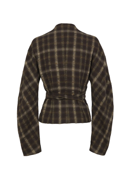 Brown jacket, back view