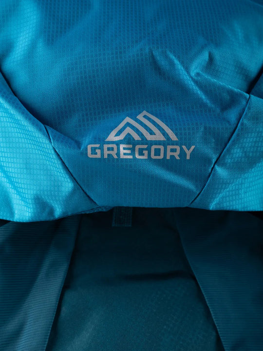 Close up of Blue bag, showing texture of the mesh fabric