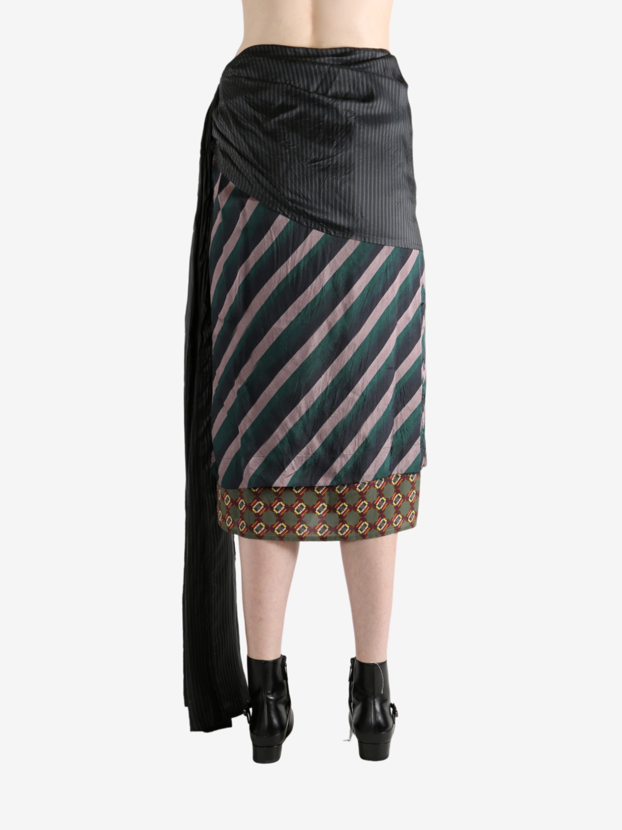 Navy skirt worn by a person, showing the skirt's fit