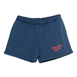 Blue shorts, front view