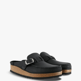 Black sandals, front view