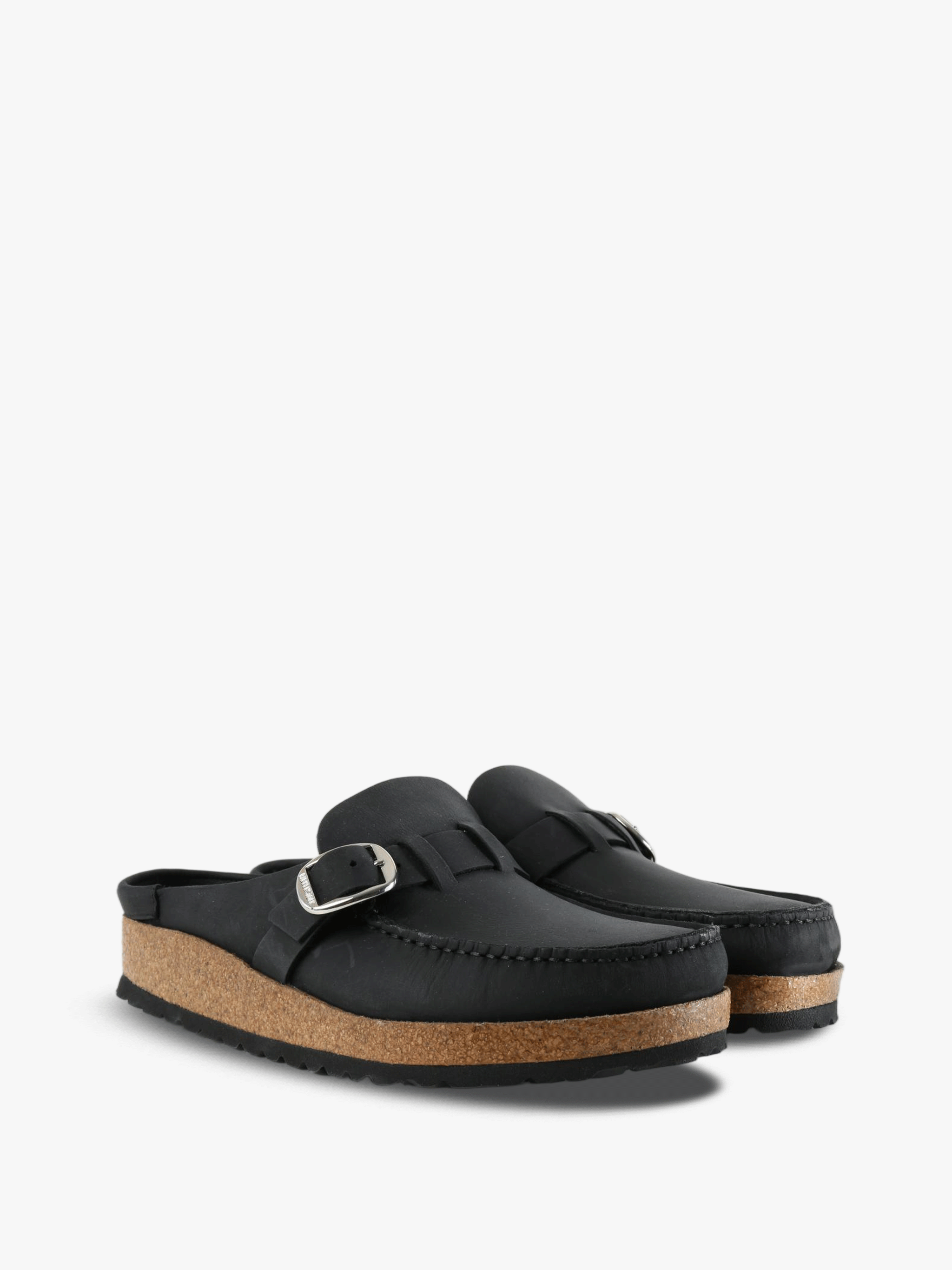 Black sandals, front view