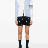 Blue knitwear, full body view