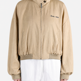Tan jacket, full body view