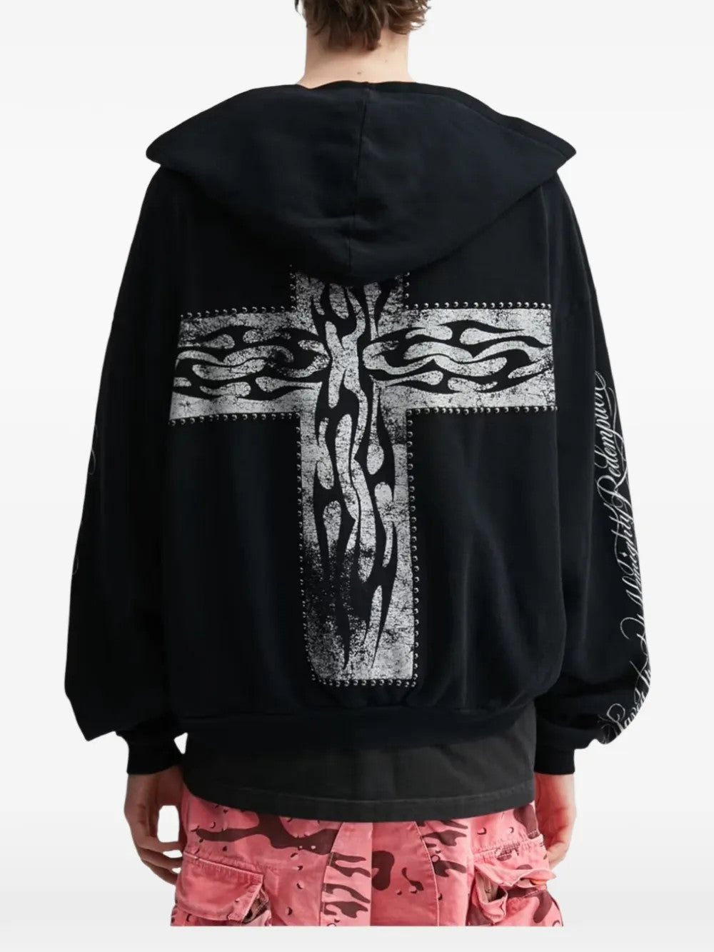 Black hoodie, full body view