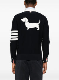 THOM BROWNE - Men Hector Reversed Jersey Intarsia Cardigan