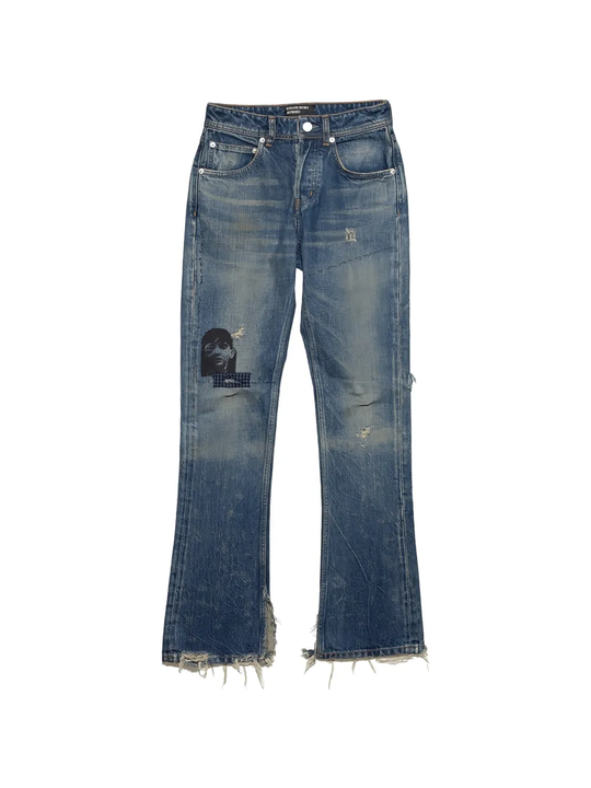 Blue jeans, front view