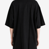 Black t-shirt, full body view