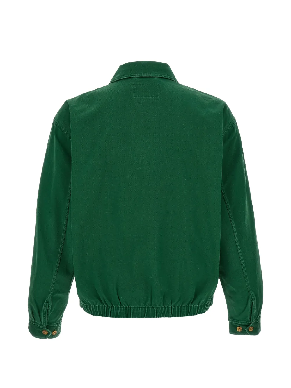 Green windbreaker, back view