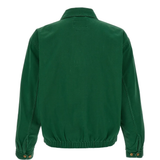 Green windbreaker, back view