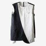 Navy dress, front view