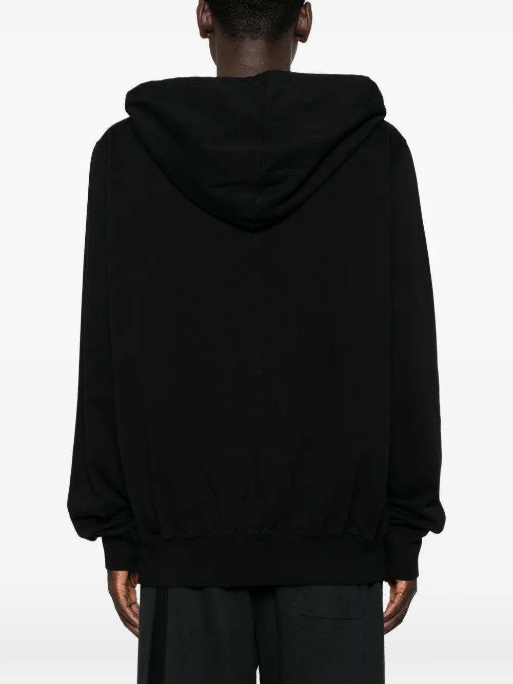 Black hoodie, full body view