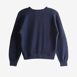 Navy cardigan, back view