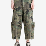 Green pants, full body view