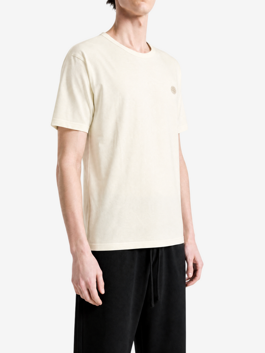 Tan t-shirt, full body view